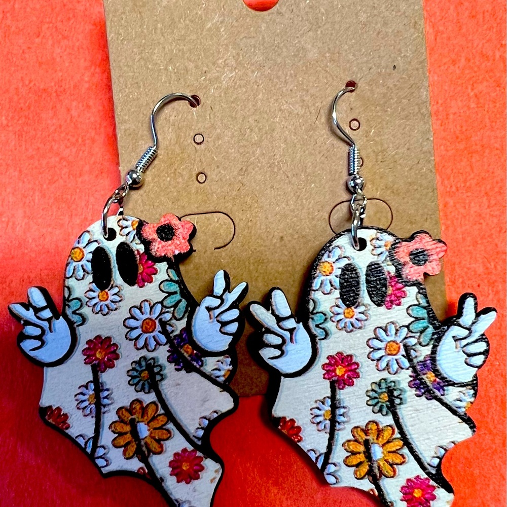 Halloween Ghost Peace earrings